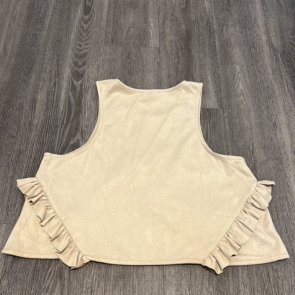 Zara faux suede embroidered crop top - Picture 4 of 6